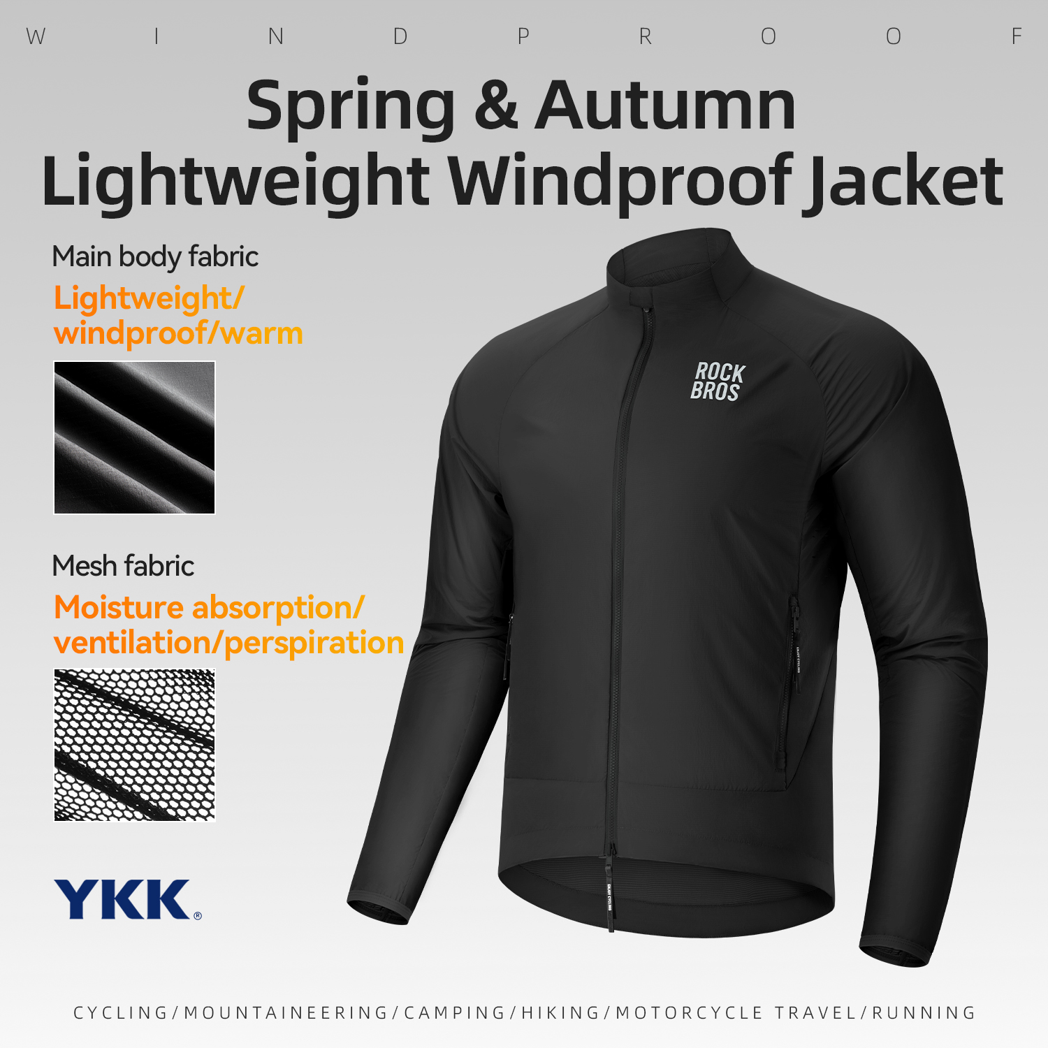 Cycling Gear Travel Bag - ROCKBROS Cycling Jacket Windproof Lightweight Sun