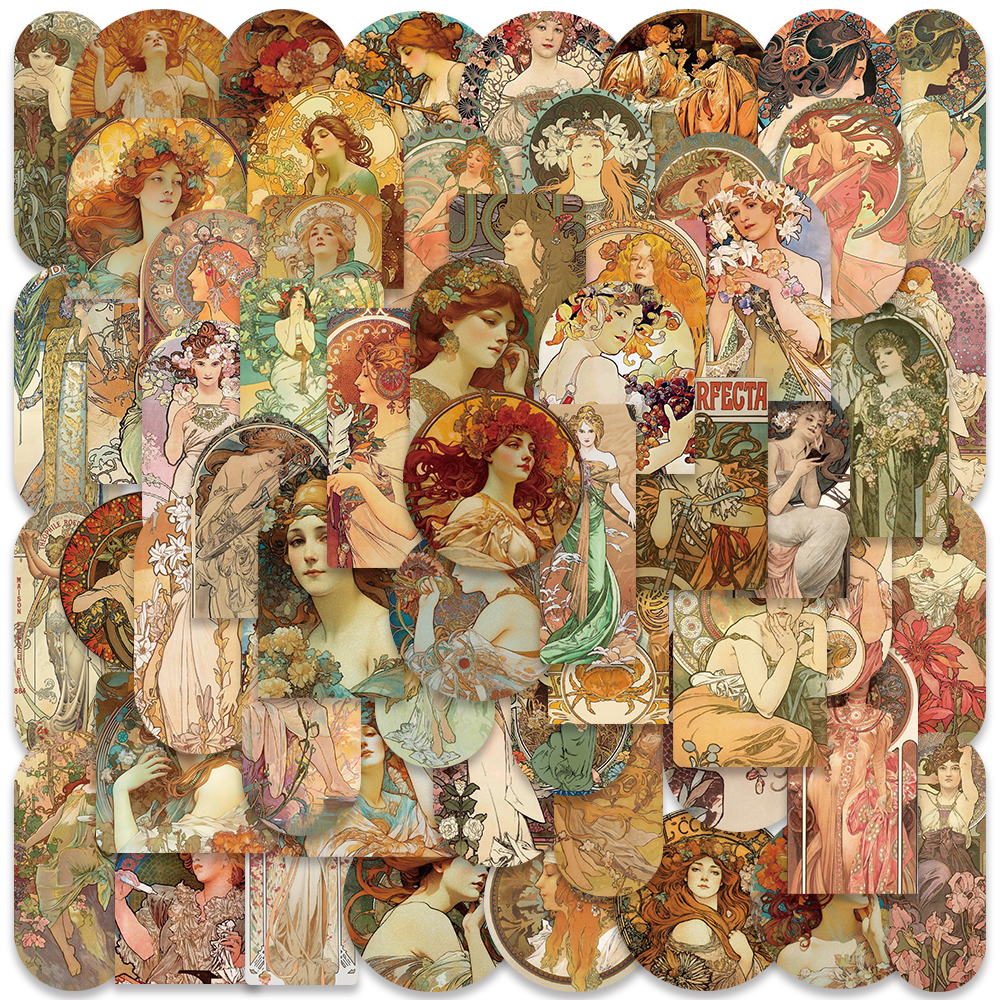 Vintage Cycling Gear - 60/114PCS Vintage Medieval Painting Stickers Poster