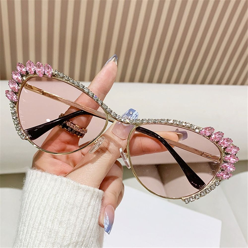 Vintage Cycling Gear - Vintage Jeweled Frame Diamond Sunglasses Oversized