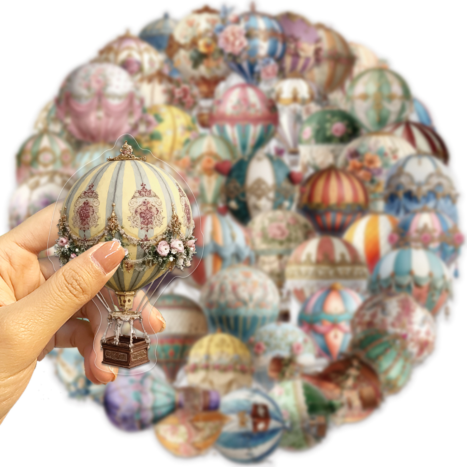 50PCS Vintage Hot Air Balloon  - Vintage Cycling Gear incelemesi ve fiyatı
