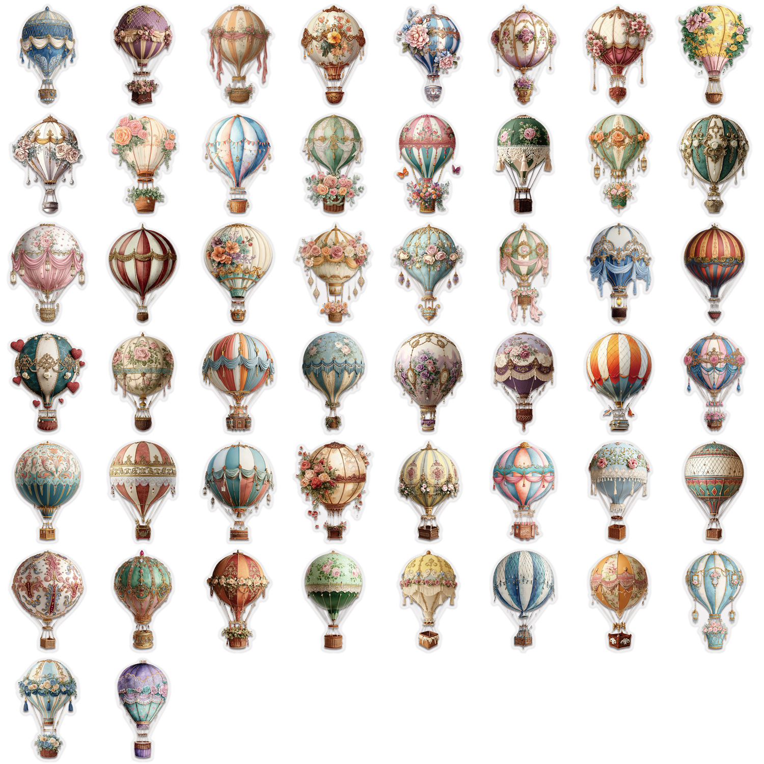 50PCS Vintage Hot Air Balloon  - Vintage Cycling Gear incelemesi ve fiyatı